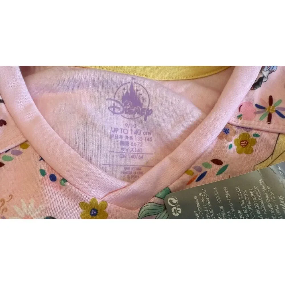 Disney Princess Cinderella Snow White Mulan Short Sleeve Nightshirt Size 9/10